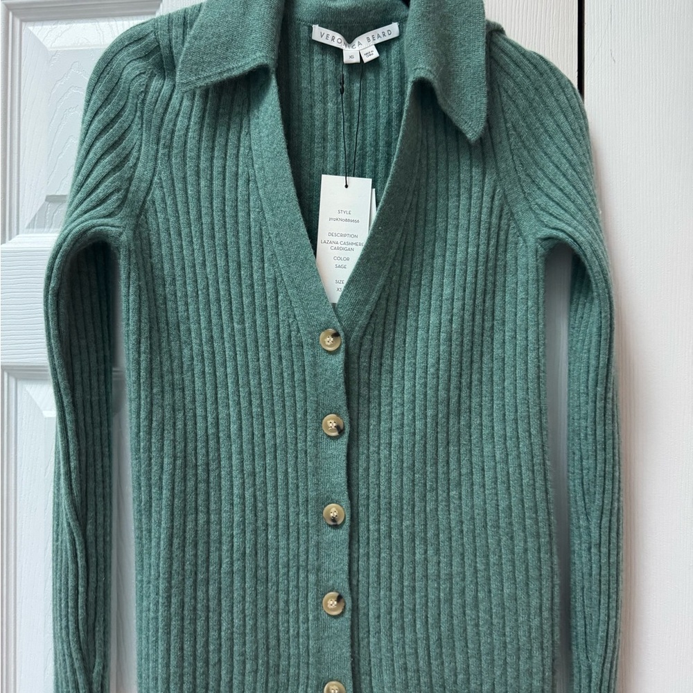 Veronica Beard Green Knit Cardigan Sweater